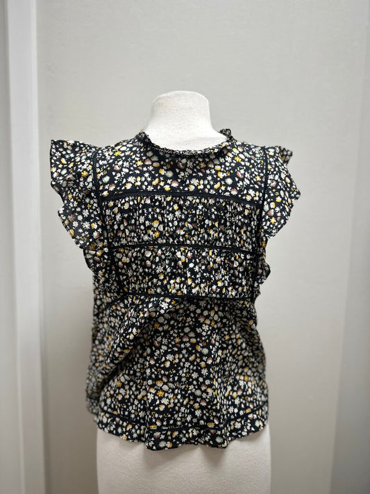 Rails Black Floral Top