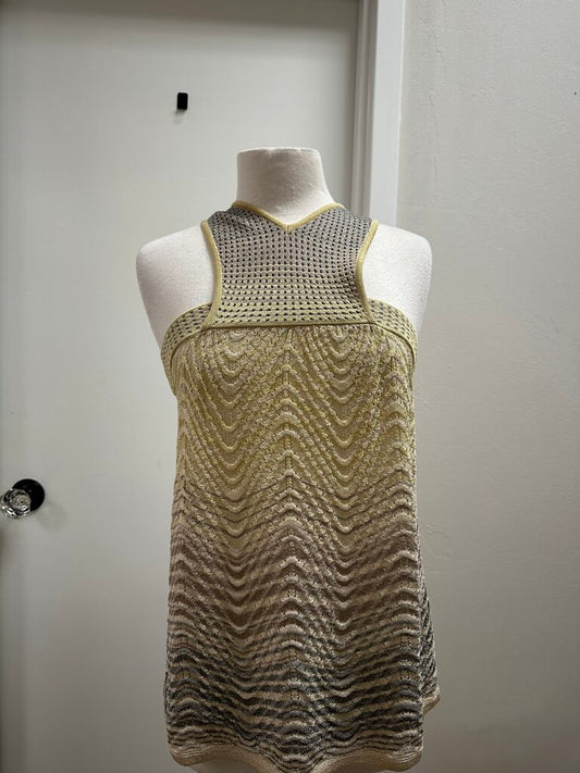 Missoni Gold Knit Baby Doll Top