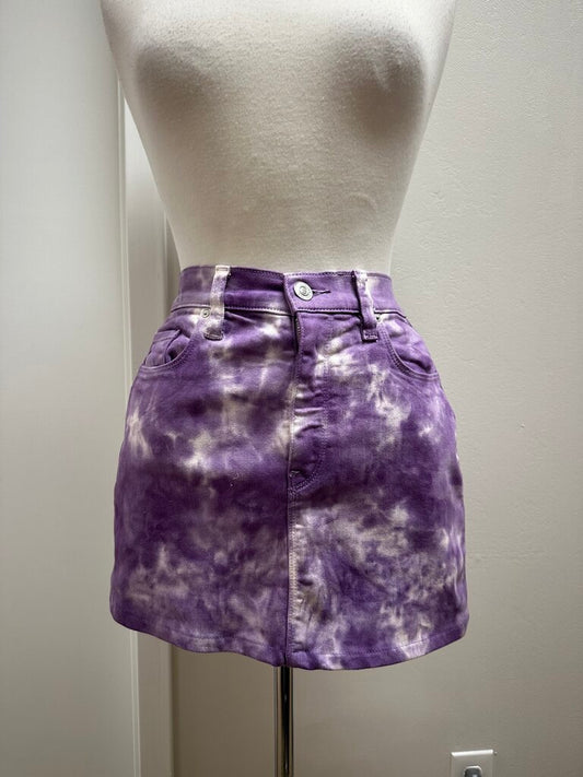 Hudson Purple Tie Dye Denim Mini Skirt