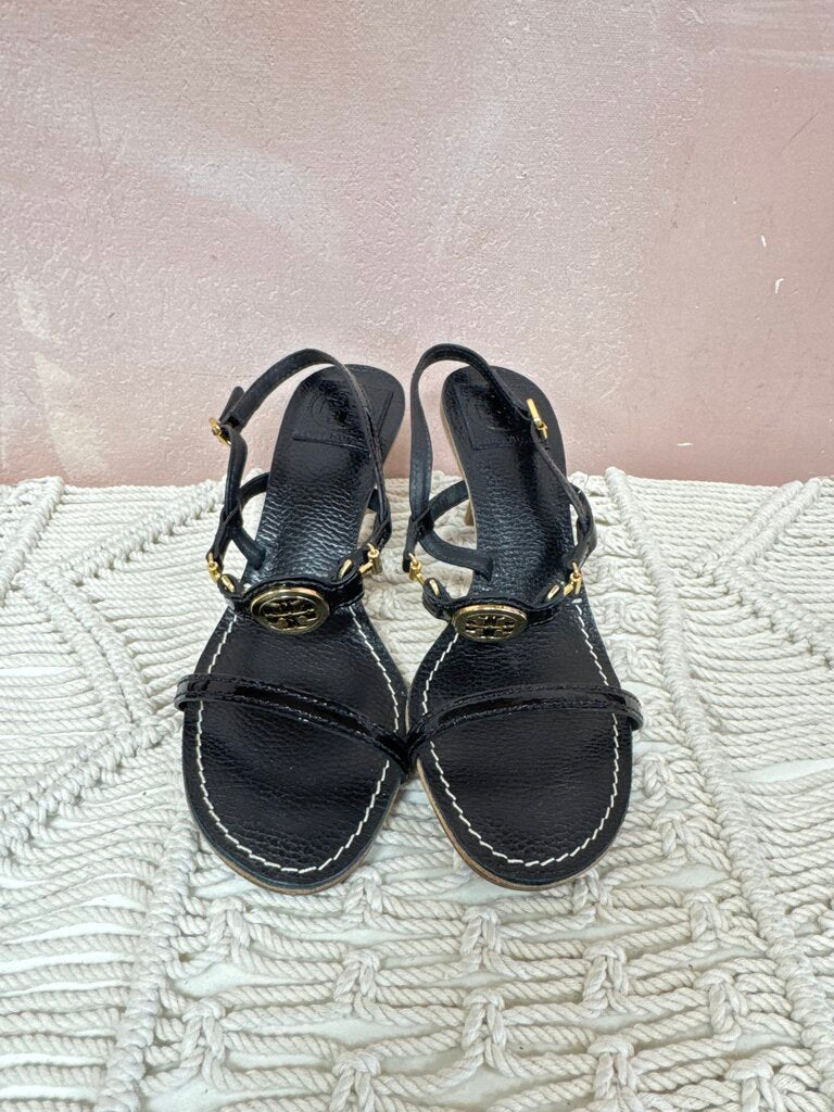 Tory Burch Black Kitten Heel Sandal