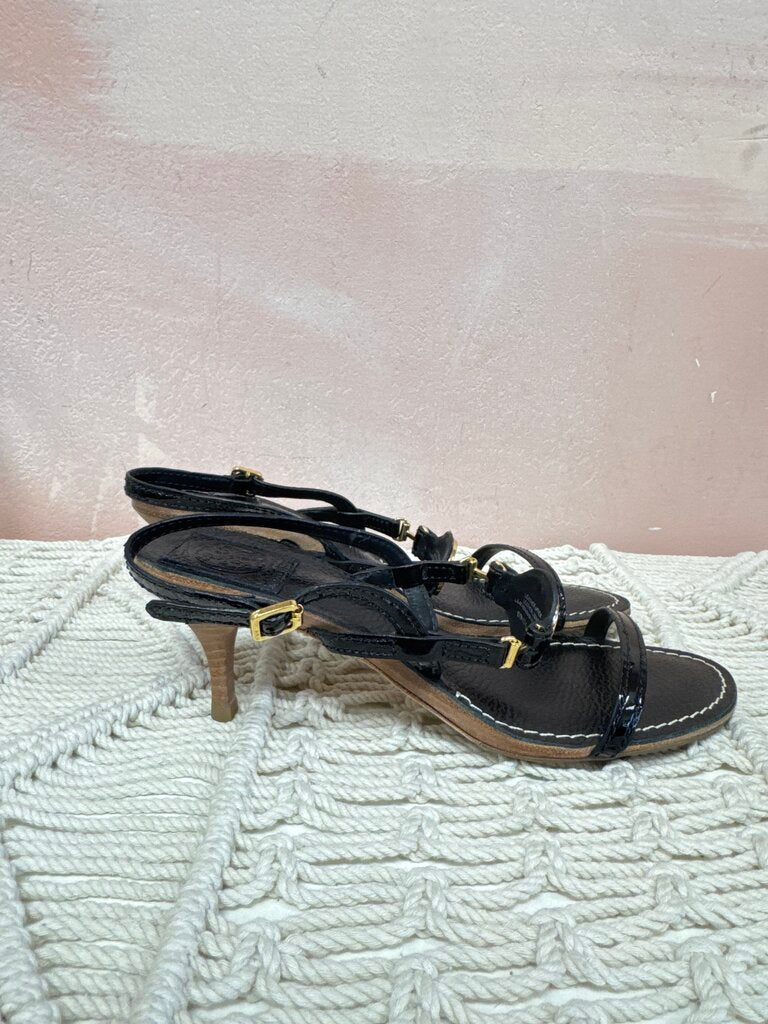 Tory Burch Black Kitten Heel Sandal