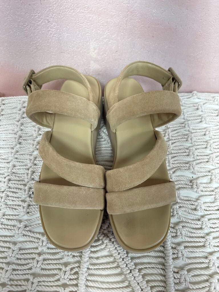 Vince Tan Suede Platform Sandal