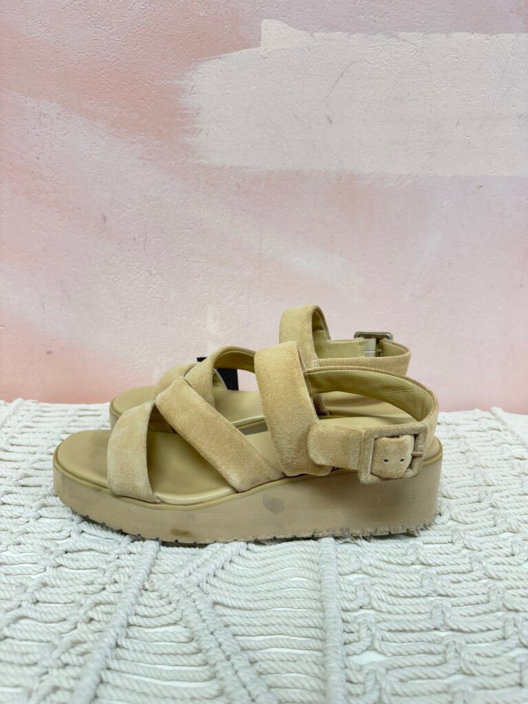 Vince Tan Suede Platform Sandal
