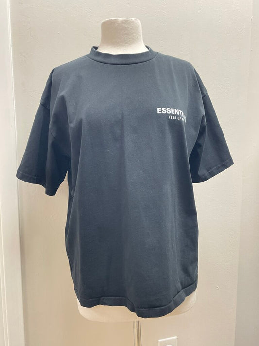 Essentials Black Logo Tee