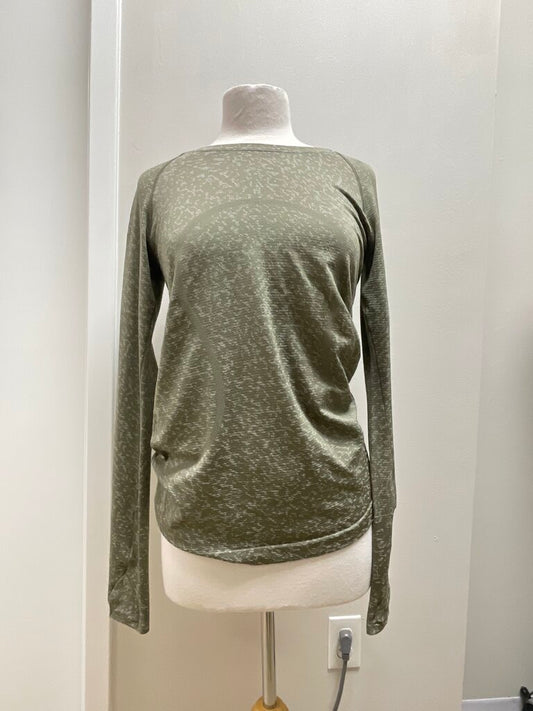 Lululemon Khaki Logo Long Sleeve Tee
