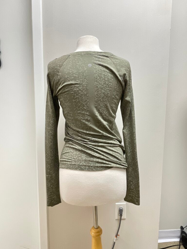 Lululemon Khaki Logo Long Sleeve Tee