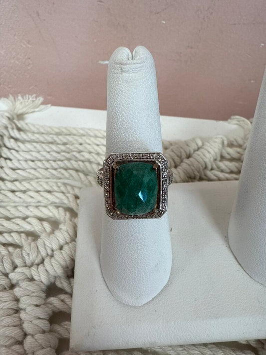 Vintage CZ Green Stone Ring