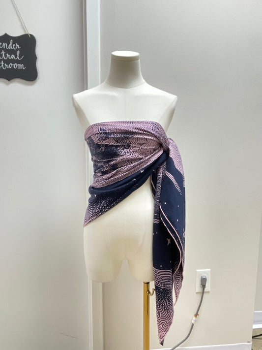 Hermes Blue and Pink Claire de Lune Silk and Cashmere Shawl