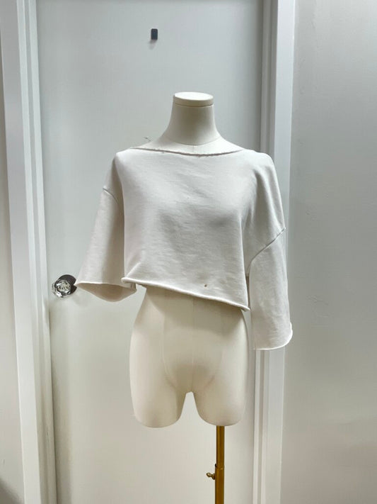 Also Off White Cropped Sweatshirt
