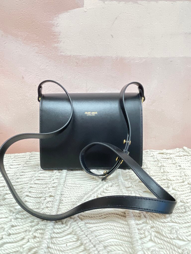 Ateliers Auguste Black Leather Shoulder Bag