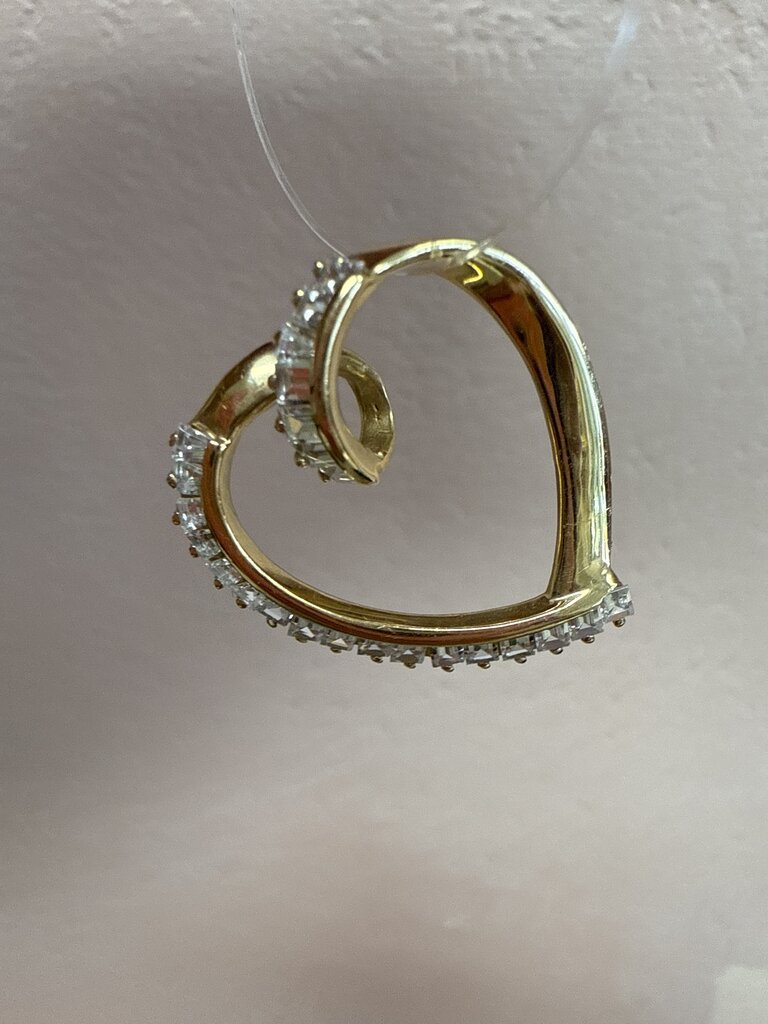 14k and Diamond Heart Pendant
