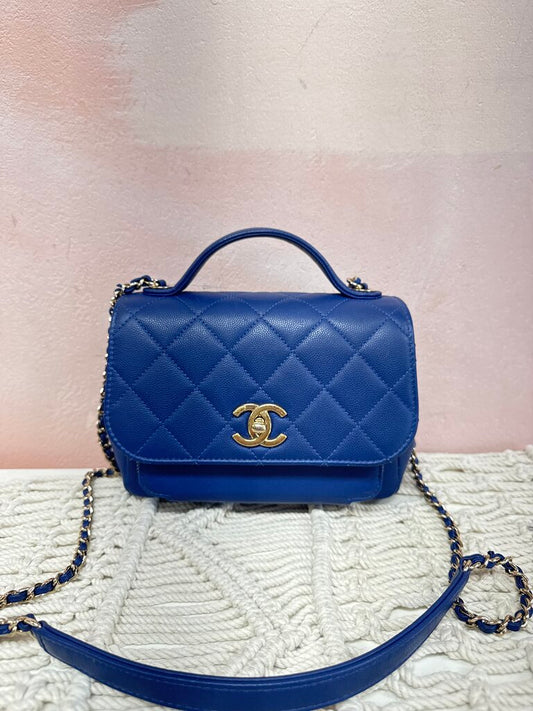 Chanel Blue Flap Business Affinity Caviar Leather '20