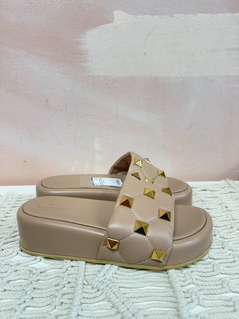 Valentino Tan Rockstud Slide