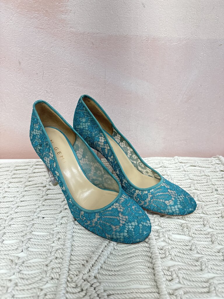 M Gémi Turquoise Lace Pump