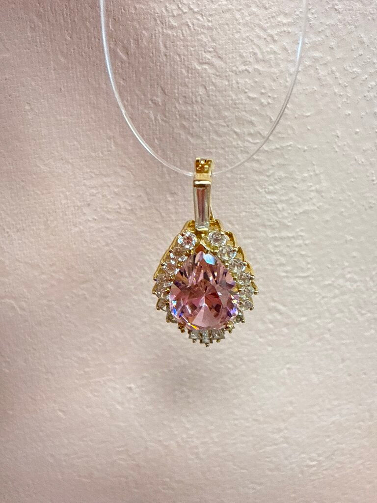 14k Pink Pear Pendant
