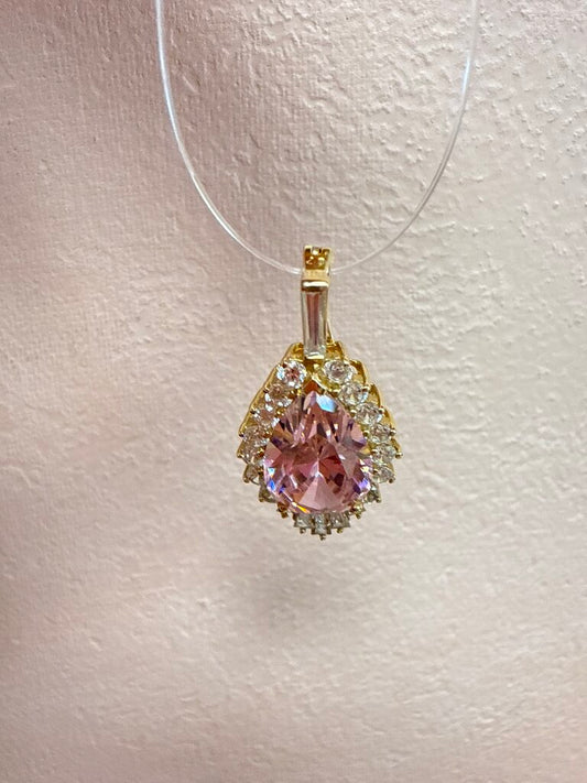 14k Pink Pear Pendant