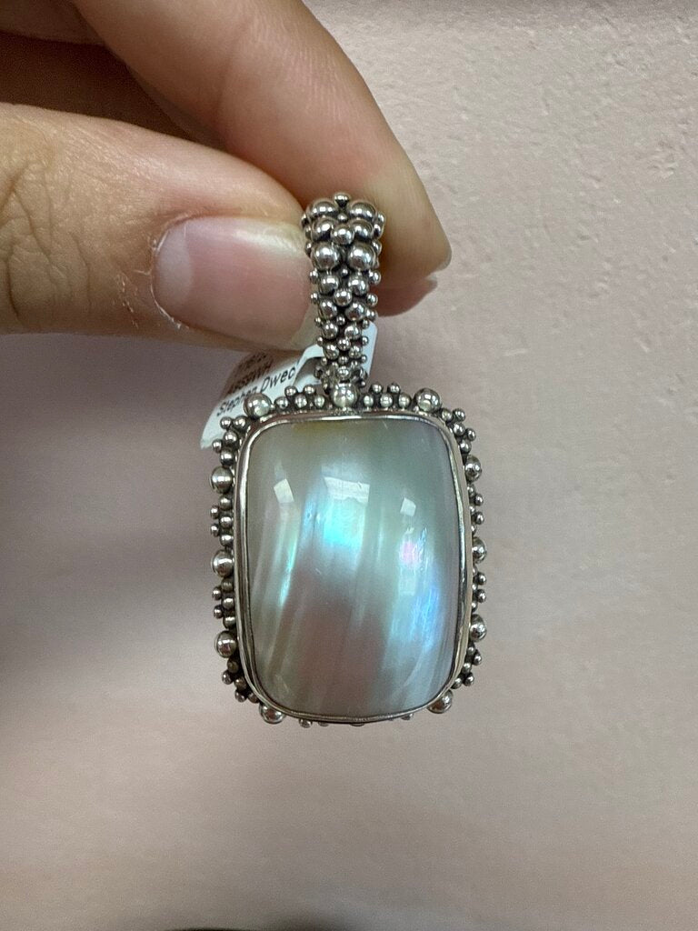 Stephen Dweck Silver and Shell Cabochon Slider