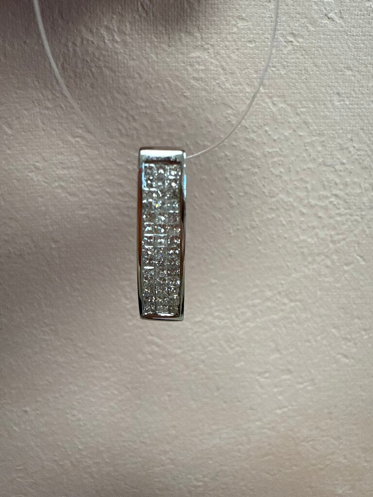 14k White Gold and Diamond Slide
