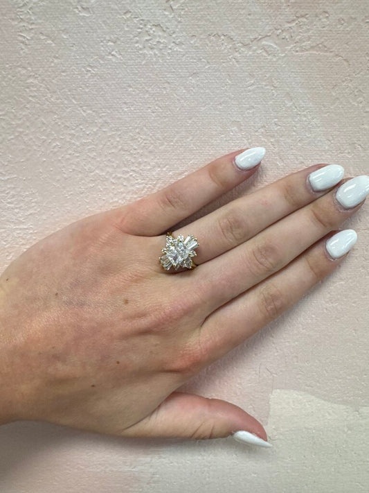 Costume Diamond Antique Ring 14K