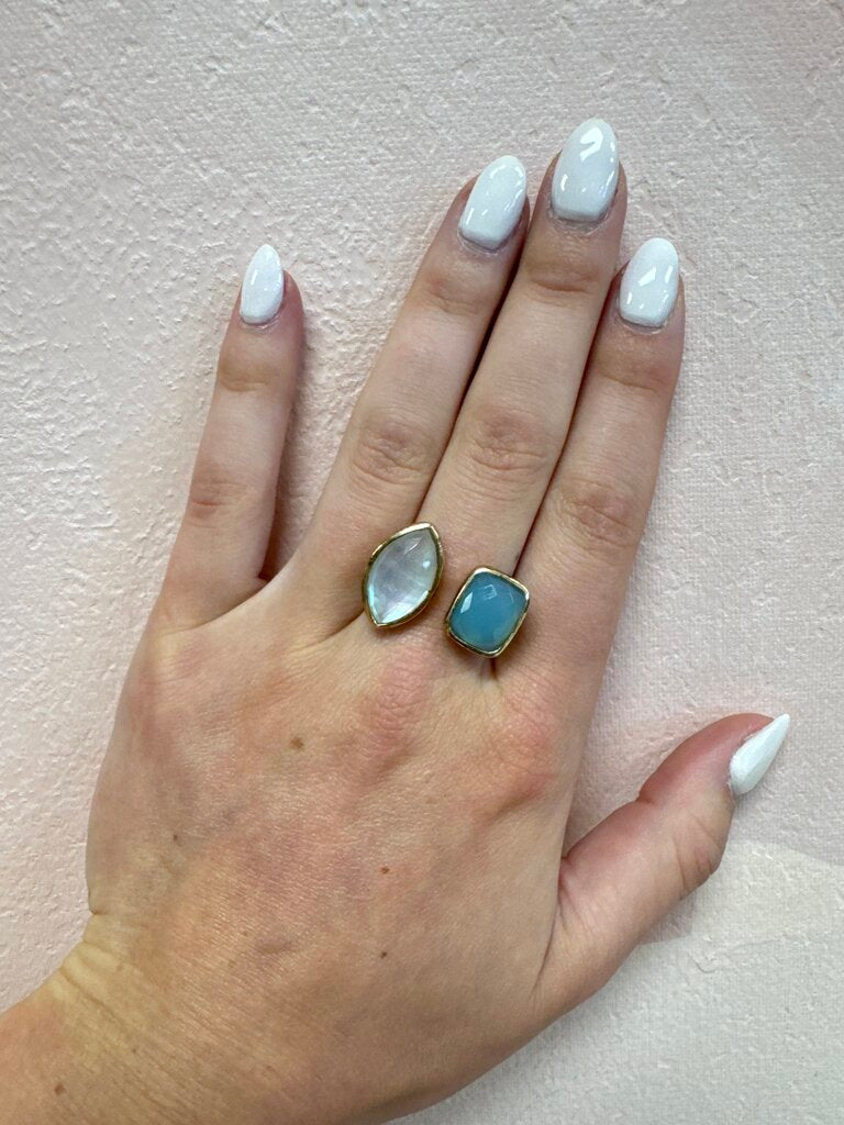 Costume Blue and White Stone Ring