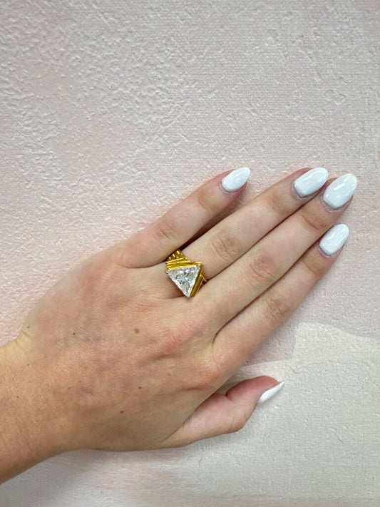 Costume Diamond Triangle Ring