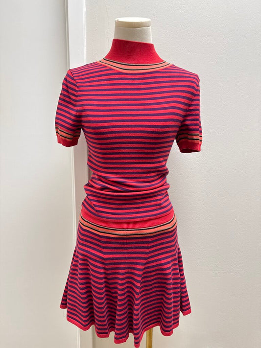 Free People Red Striped Shorts Set NWT