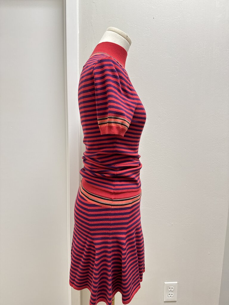 Free People Red Striped Shorts Set NWT