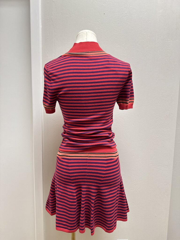 Free People Red Striped Shorts Set NWT