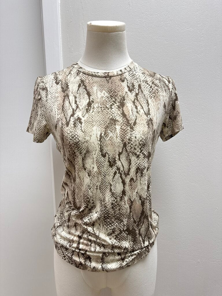 L'Agence Taupe Snake Print Tee