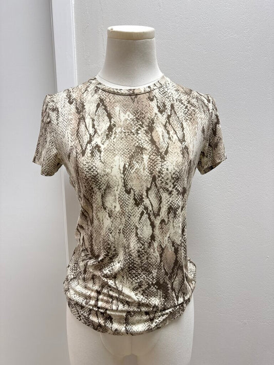 L'Agence Taupe Snake Print Tee
