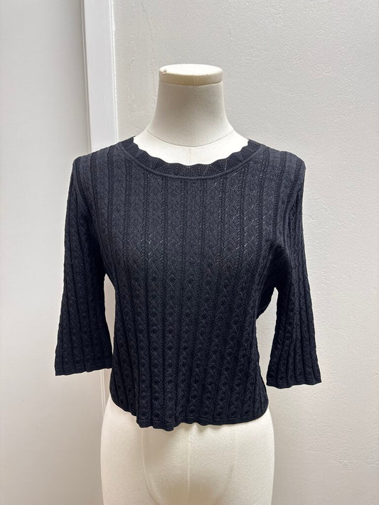 LouLou Studio Black Ribbed Cropped Top