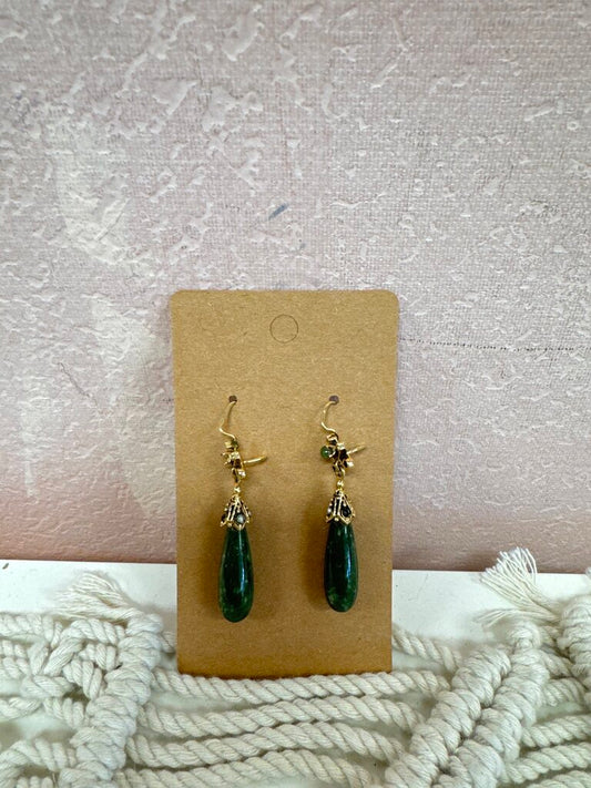 Costume Jade Teardrop Earring