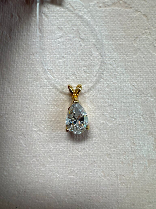 Costume Pear CZ Pendant