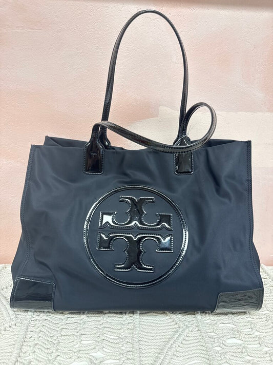 Tory Burch Black Large Nylon Logo Tote