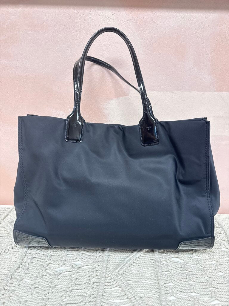 Tory Burch Black Large Nylon Logo Tote