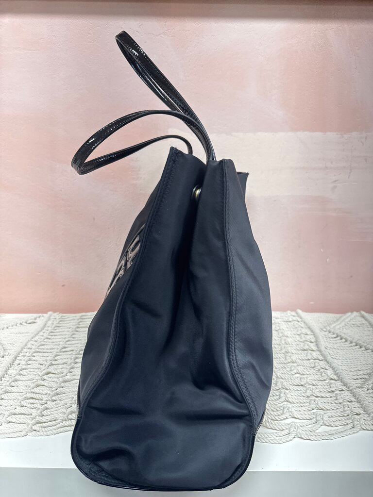 Tory Burch Black Large Nylon Logo Tote