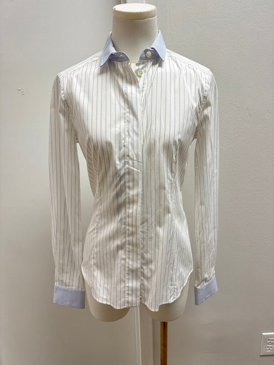 Dolce & Gabbana White Pinstripe Button Up NWT
