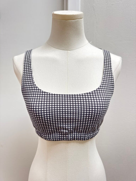 Vuori Grey Gingham Bralette
