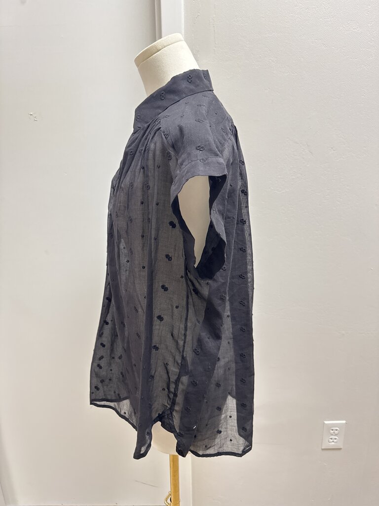 Nili Lotan Black Eyelet Top