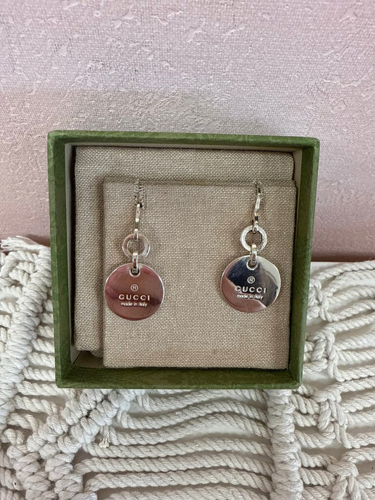Gucci Sterling Logo Disc Earring