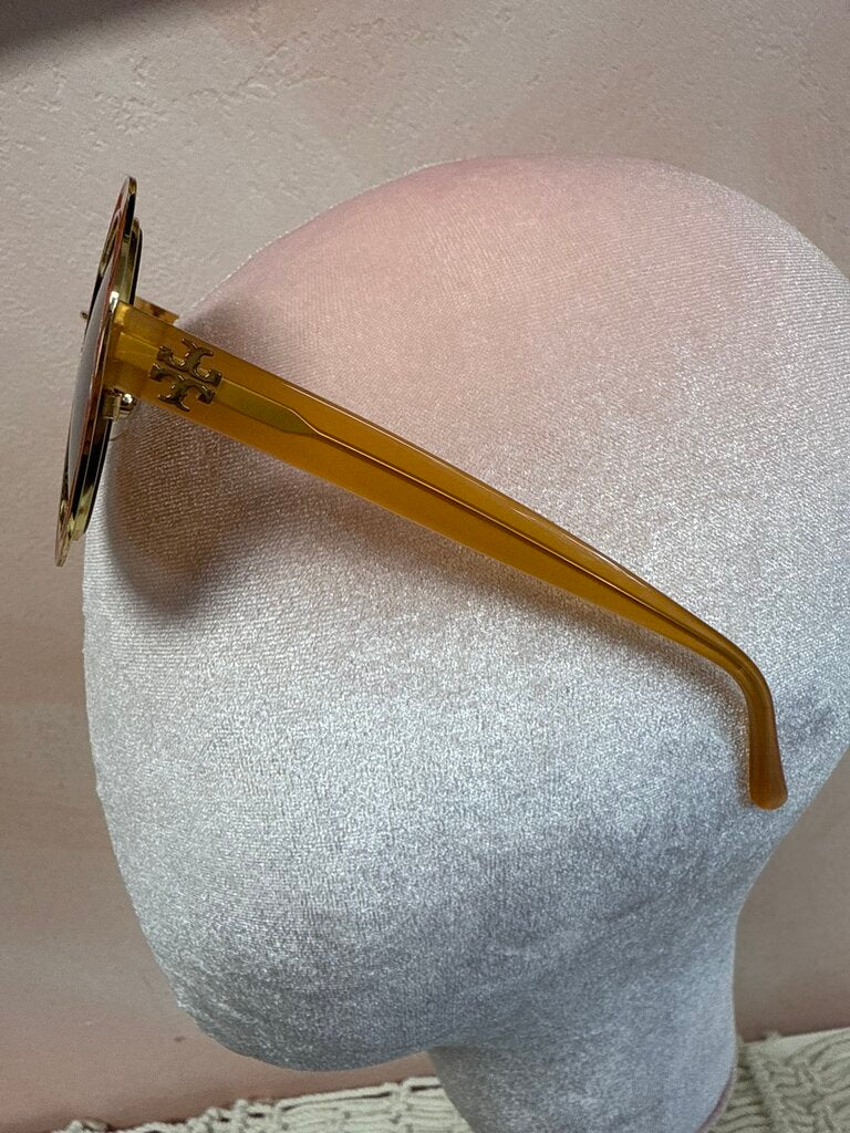 Tory Burch Orange Round Frame Sunglasses