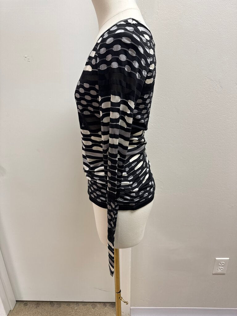 Fuzzi Black and White Long Sleeve Top