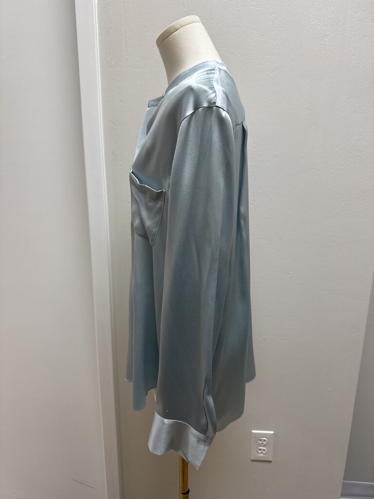 Vince Ice Blue Silk Blouse