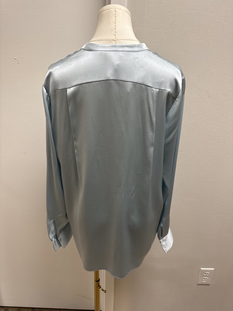 Vince Ice Blue Silk Blouse