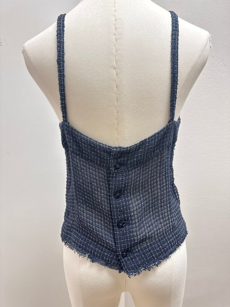 Chanel Blue Tweed Vintage Jacket and Shell Tank