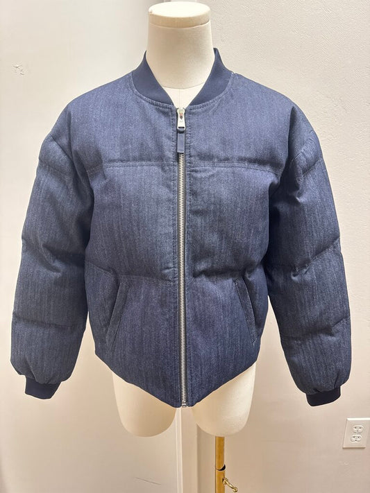 Cinq a Sept Denim Puffer Bomber Jacket