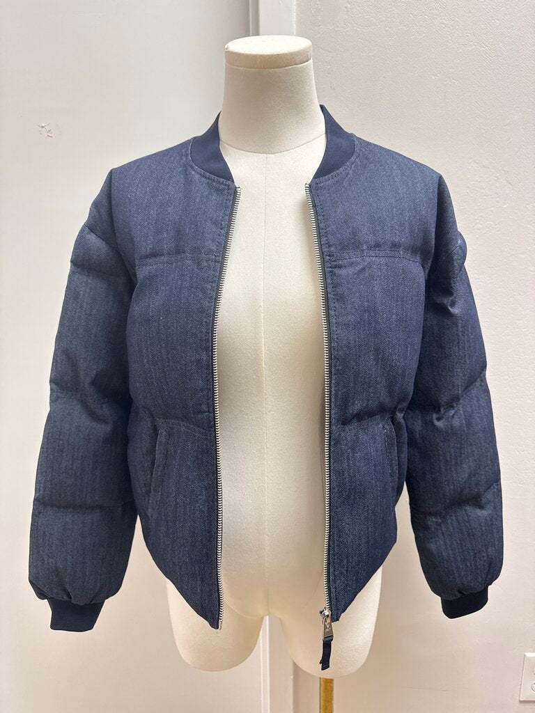 Cinq a Sept Denim Puffer Bomber Jacket