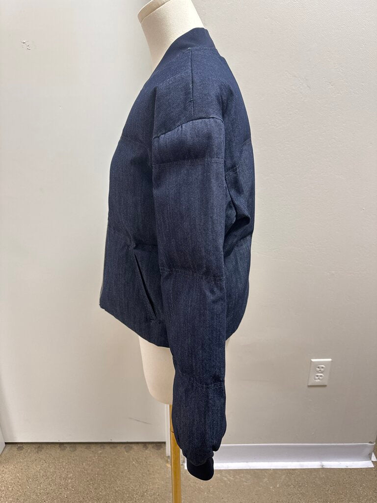 Cinq a Sept Denim Puffer Bomber Jacket