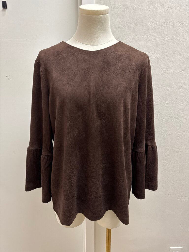 J. McLaughlin Brown Bell Sleeve Top