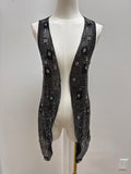 Alice + Olivia Black Beaded Vest